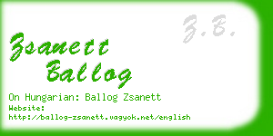 zsanett ballog business card